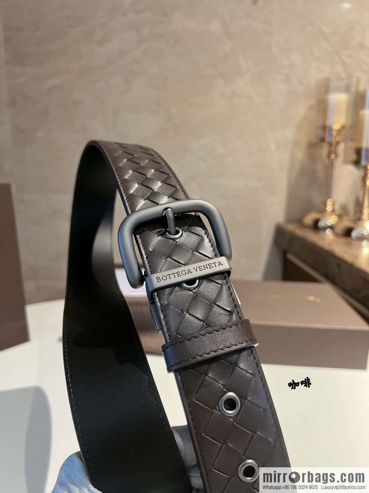 BottegaVeneta 2022 new cowhide woven men's 4.0cm belt