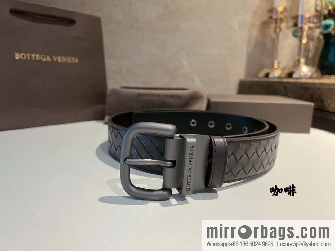 BottegaVeneta 2022 new cowhide woven men's 4.0cm belt