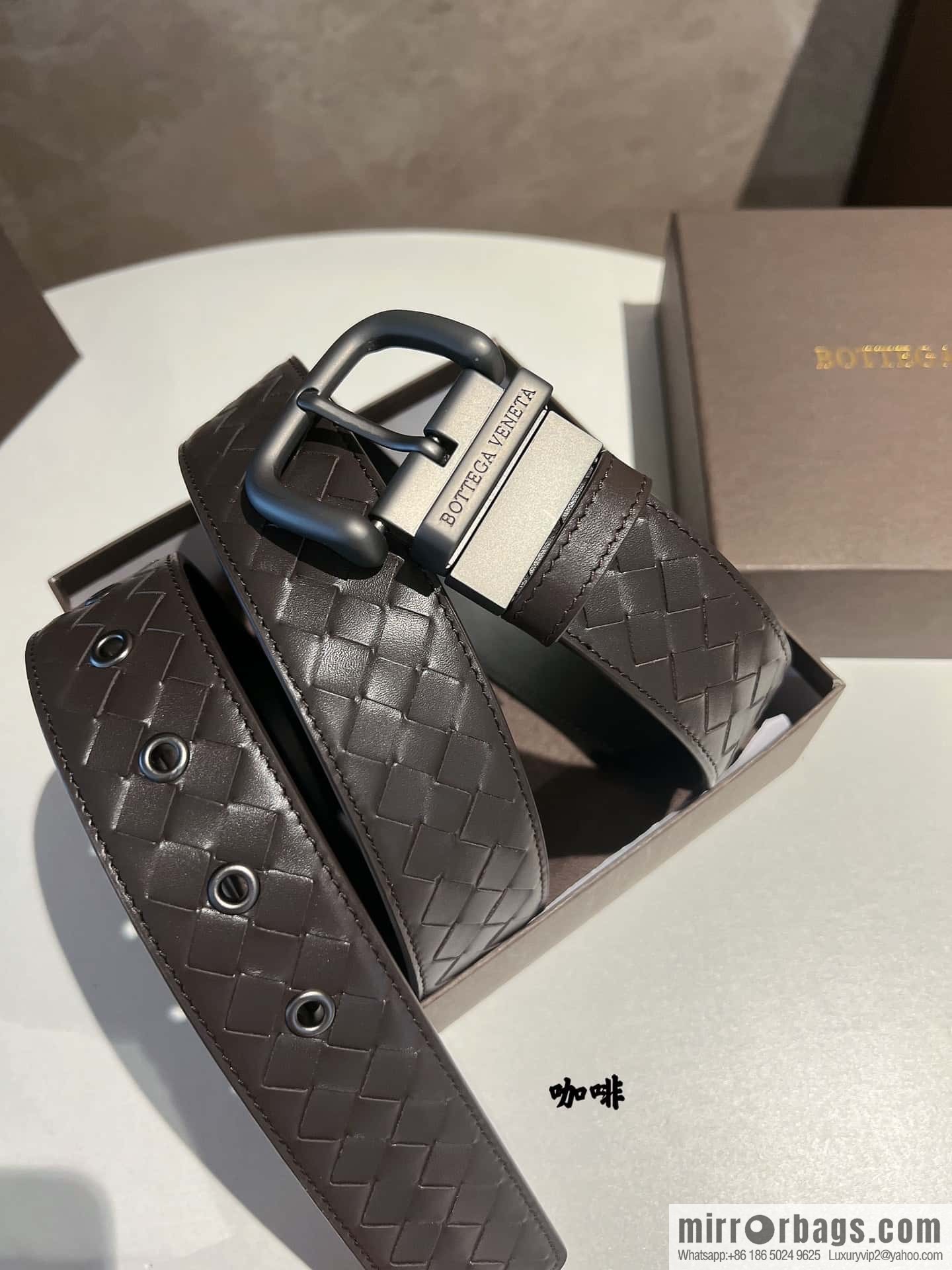 BottegaVeneta 2022 new cowhide woven men's 4.0cm belt
