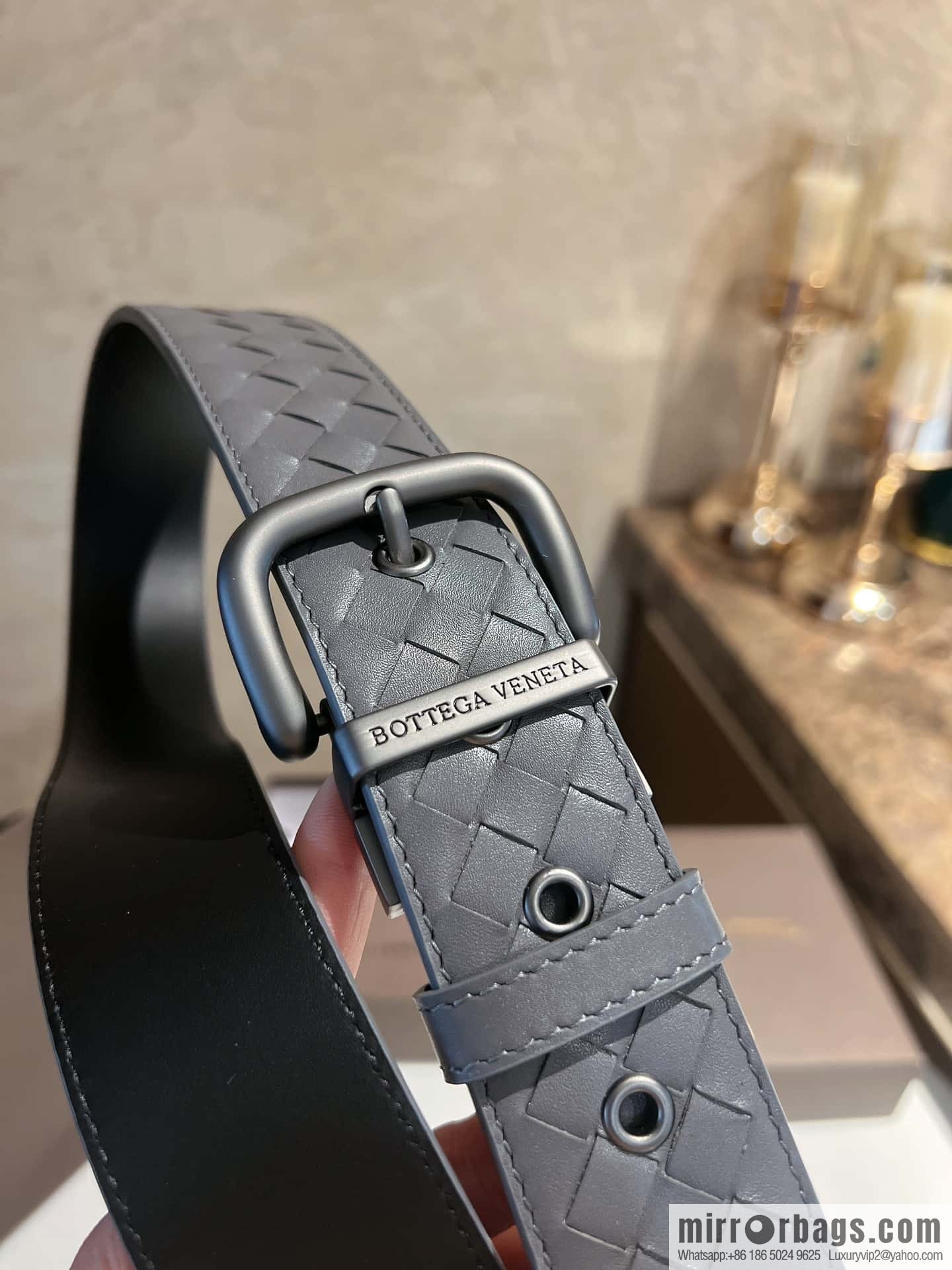 BottegaVeneta 2022 new cowhide woven men's 4.0cm belt
