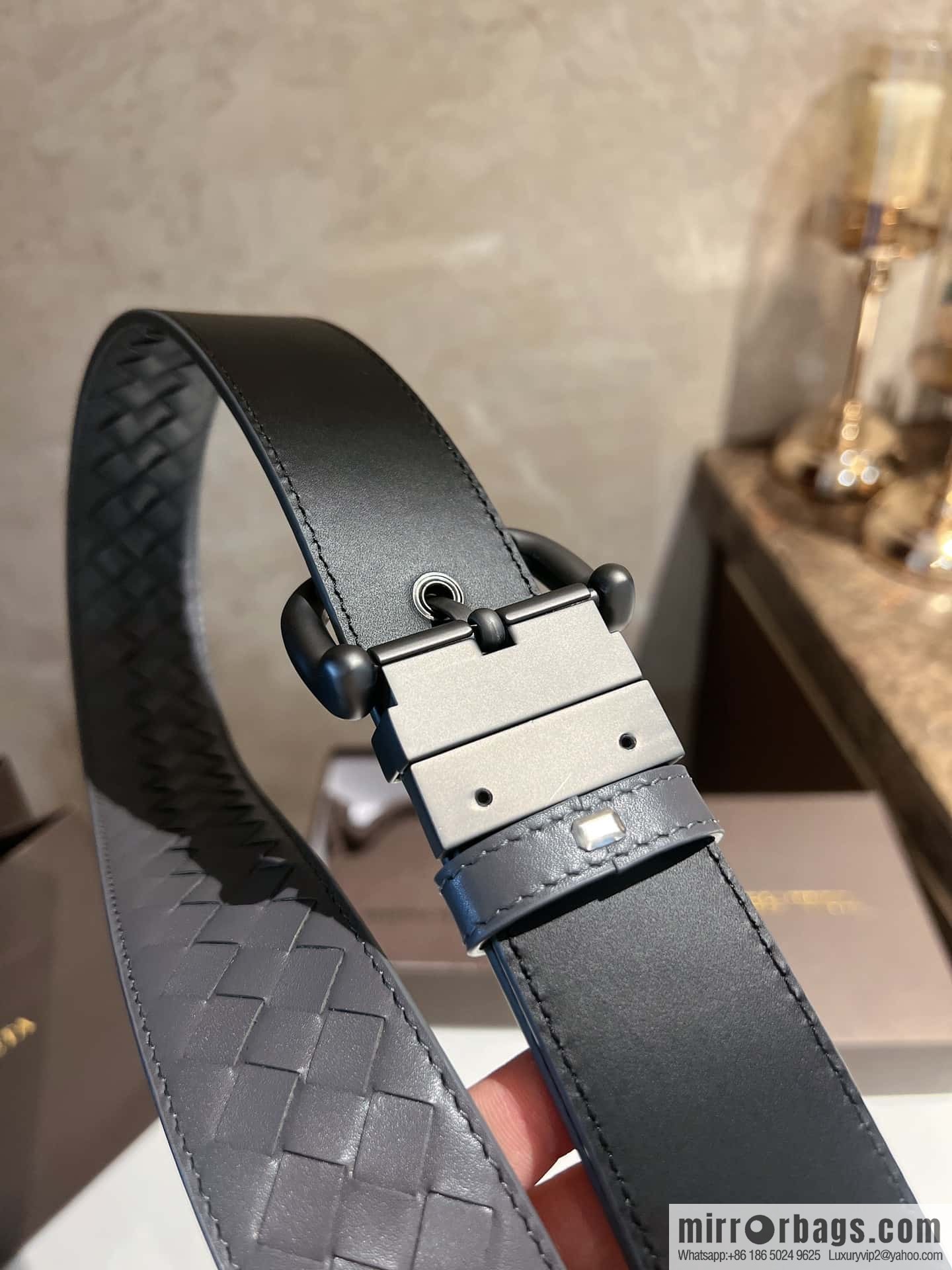 BottegaVeneta 2022 new cowhide woven men's 4.0cm belt