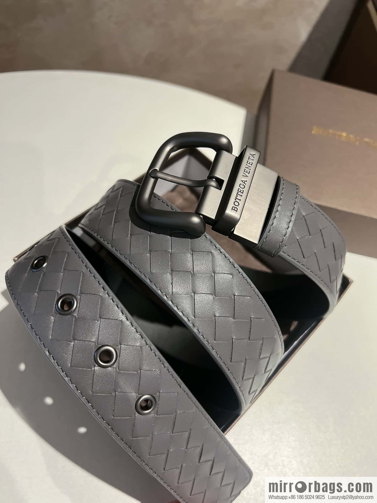 BottegaVeneta 2022 new cowhide woven men's 4.0cm belt