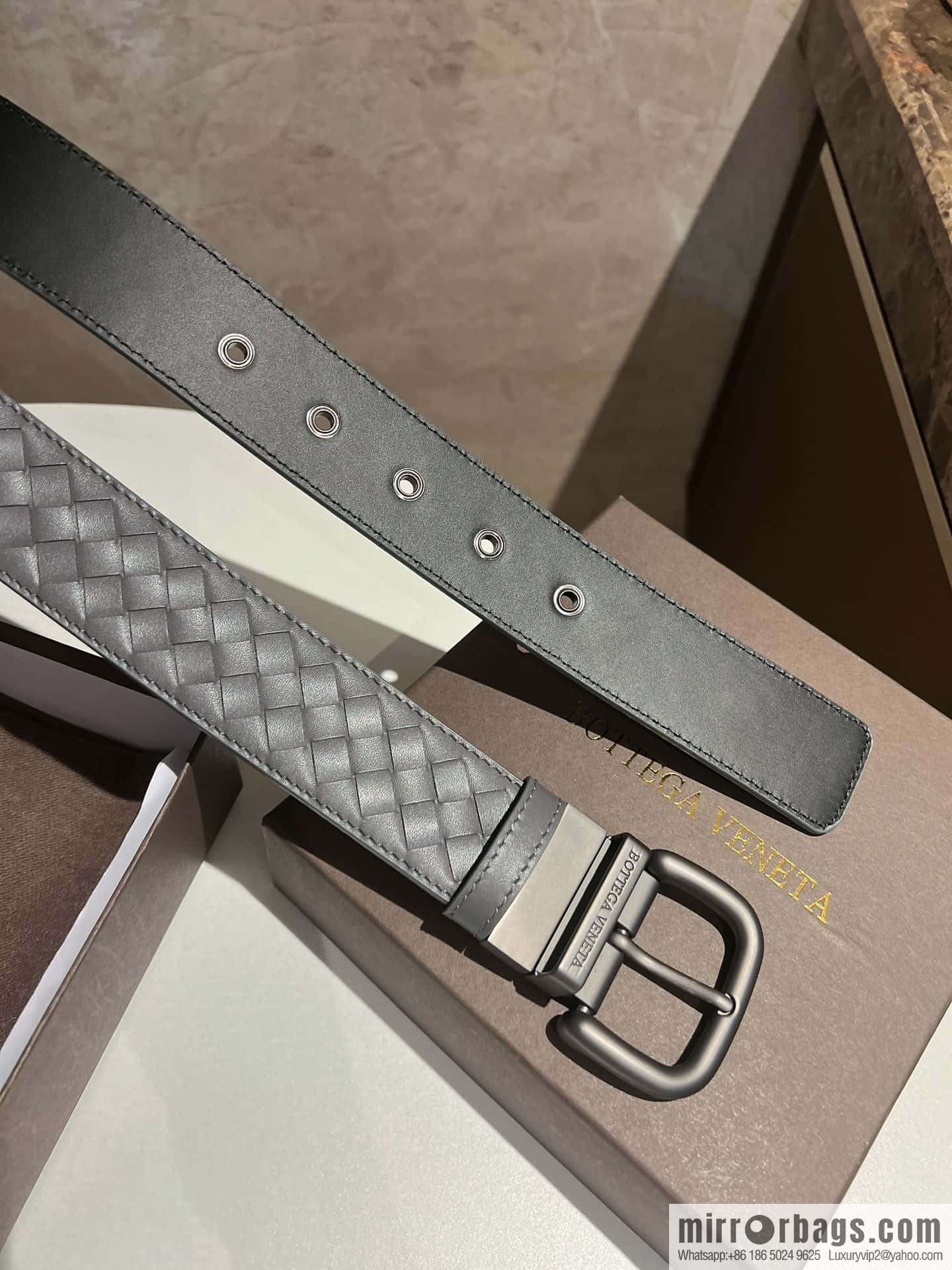 BottegaVeneta 2022 new cowhide woven men's 4.0cm belt