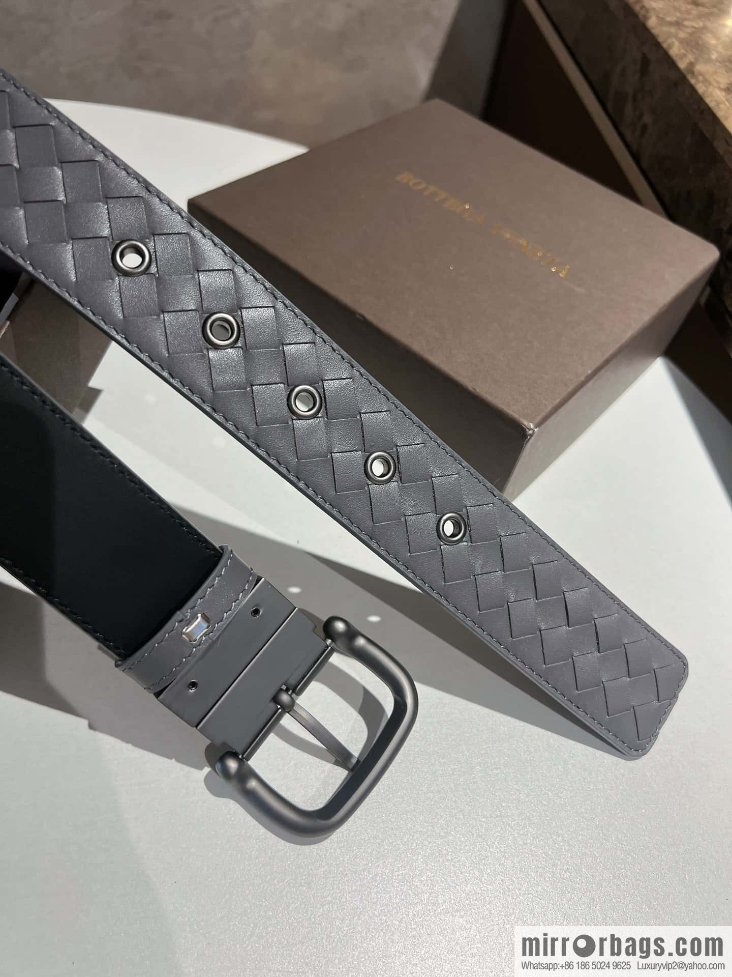 BottegaVeneta 2022 new cowhide woven men's 4.0cm belt