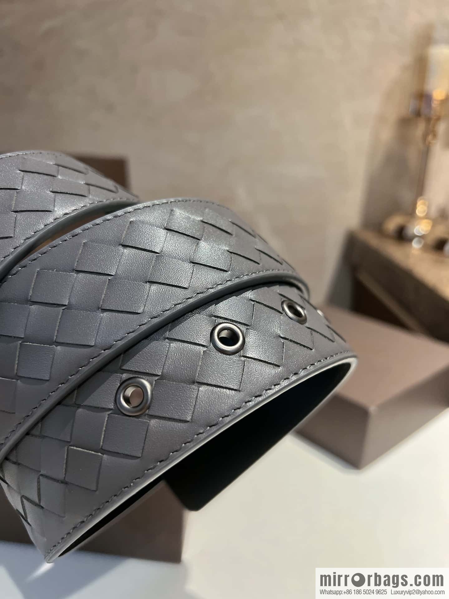 BottegaVeneta 2022 new cowhide woven men's 4.0cm belt