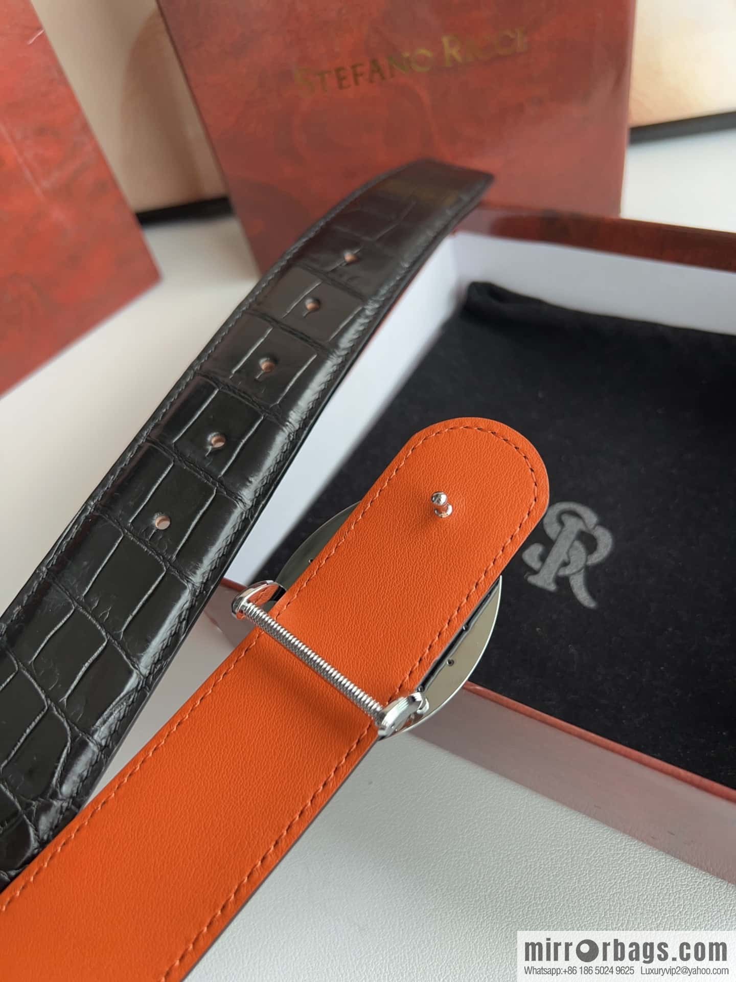 Stefano Ricci Stephen, Stainless Steel Eagle Head, Nile Crocodile No Splicing Belt