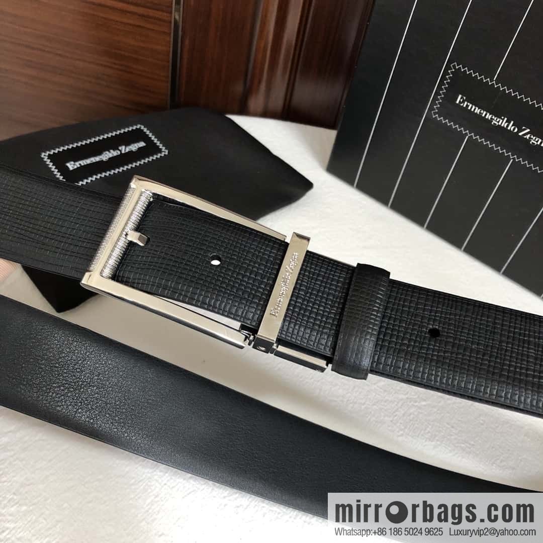 ZEGNA Zegna, men's business leisure rotating pin buckle imported first layer cowhide belt