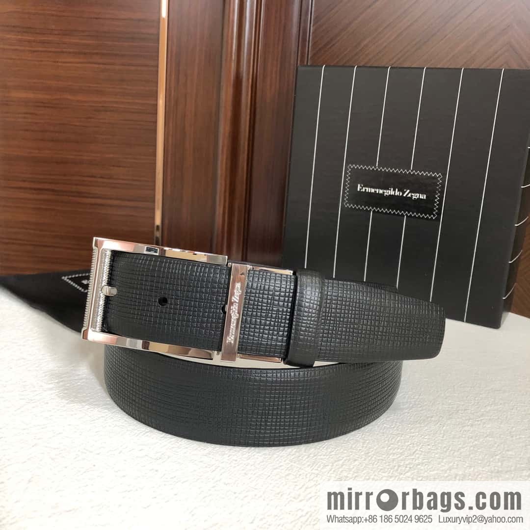 ZEGNA Zegna, men's business leisure rotating pin buckle imported first layer cowhide belt