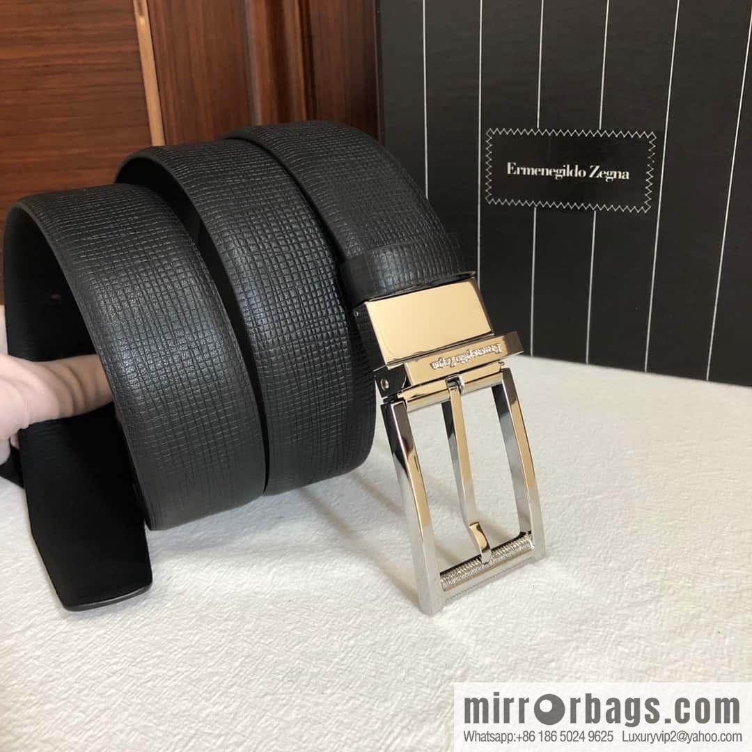 ZEGNA Zegna, men's business leisure rotating pin buckle imported first layer cowhide belt