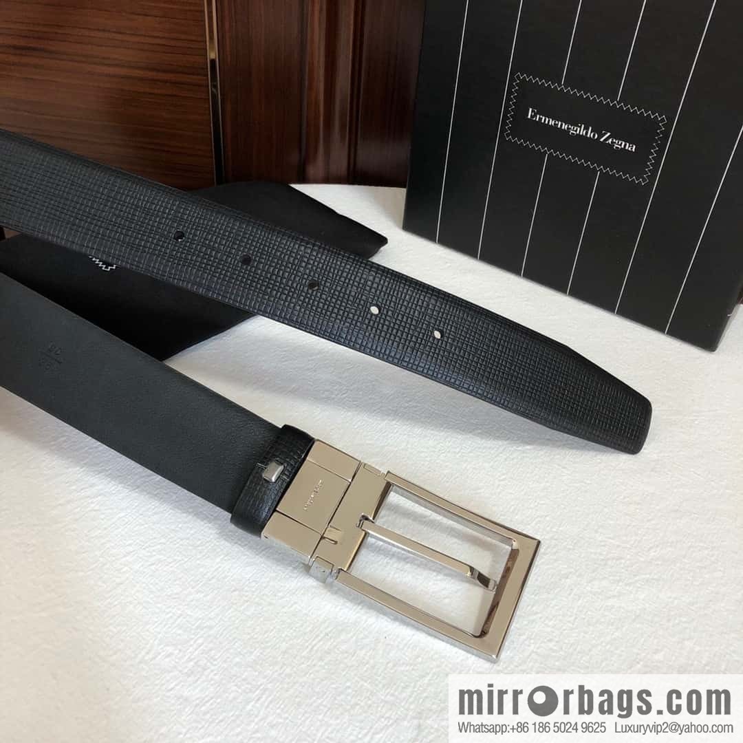 ZEGNA Zegna, men's business leisure rotating pin buckle imported first layer cowhide belt