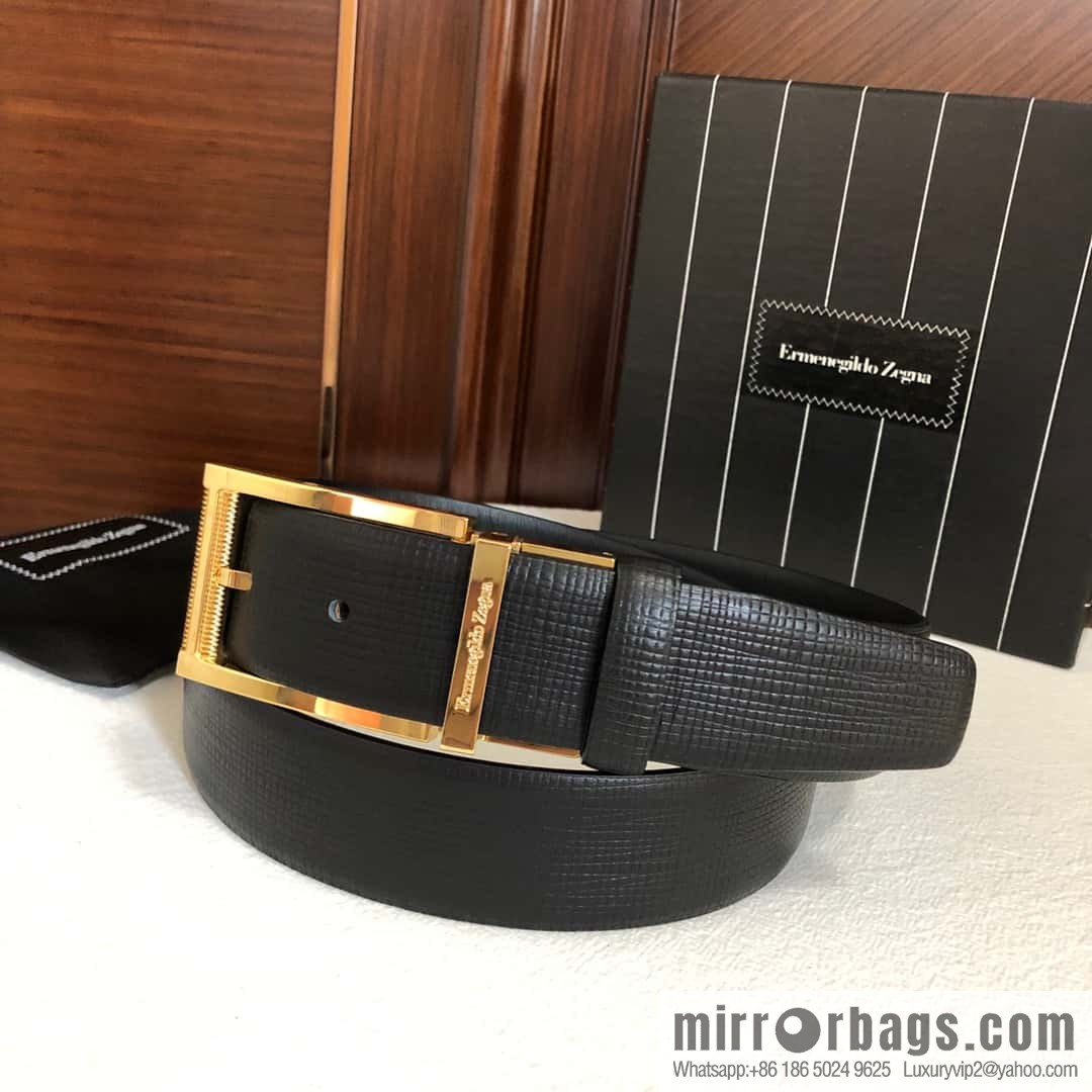 ZEGNA Zegna, men's business leisure rotating pin buckle imported first layer cowhide belt