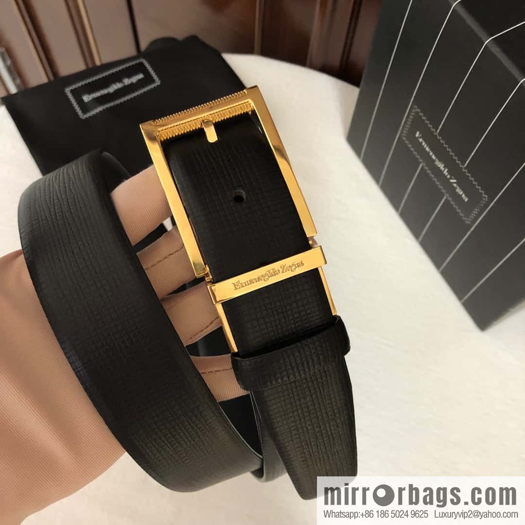 ZEGNA Zegna, men's business leisure rotating pin buckle imported first layer cowhide belt