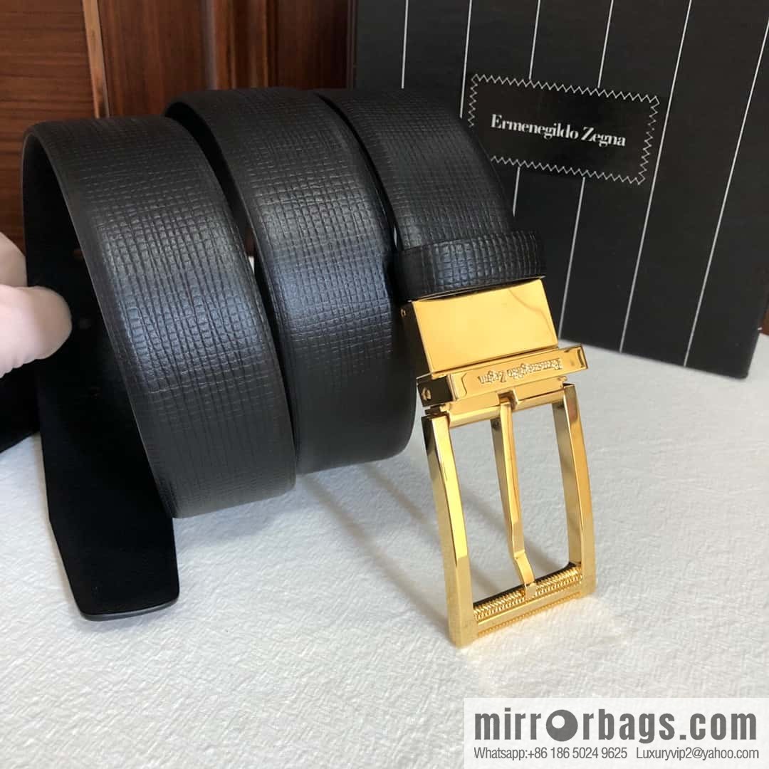 ZEGNA Zegna, men's business leisure rotating pin buckle imported first layer cowhide belt