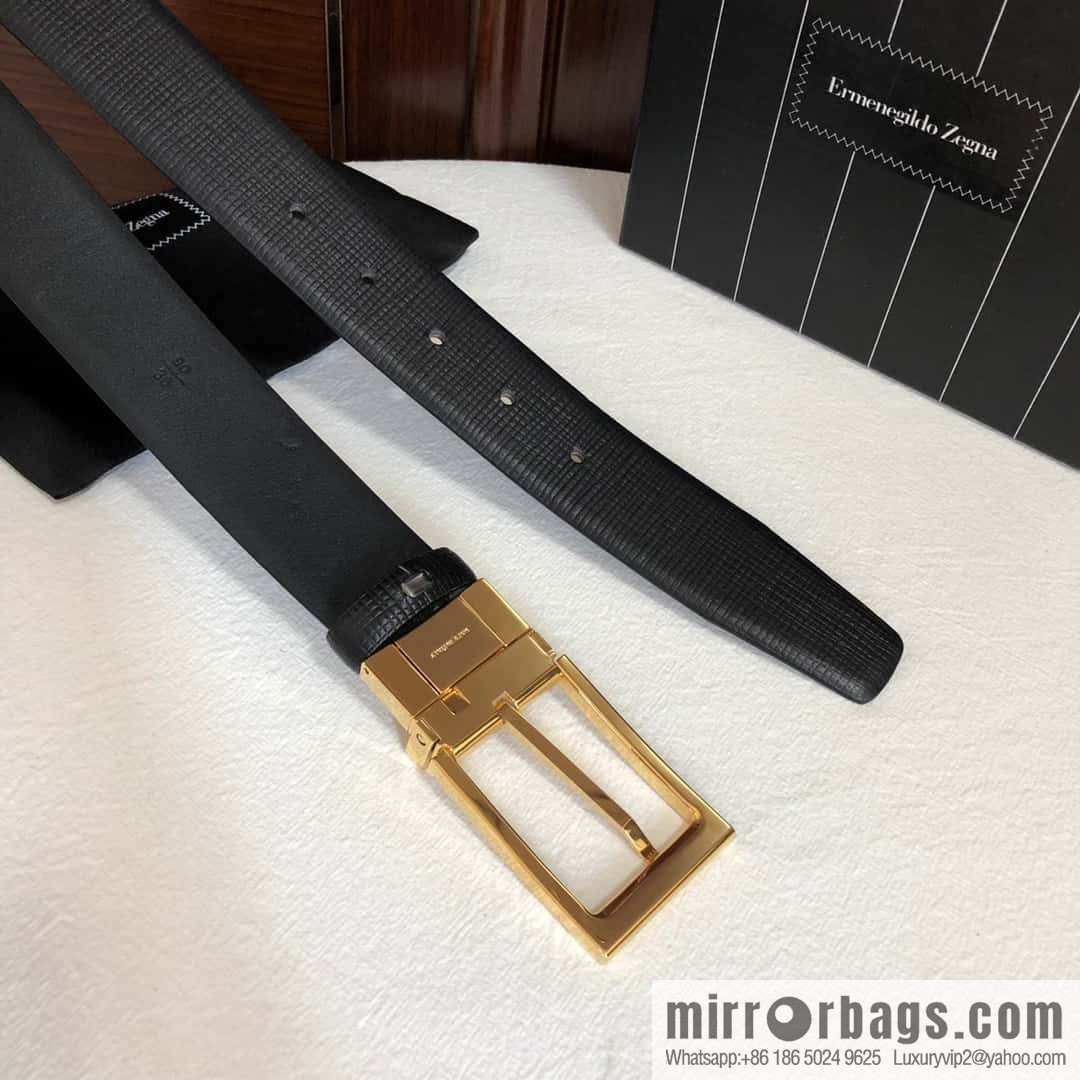 ZEGNA Zegna, men's business leisure rotating pin buckle imported first layer cowhide belt