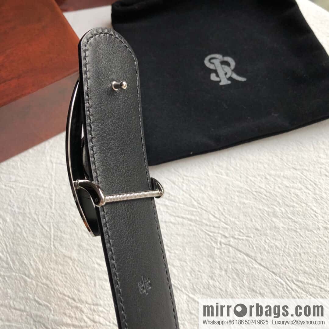 Stefano Ricci Stephen, Stainless Steel Eagle Head Buckle 3.8cm Top Cowhide Fine Imitation Crocodile Leather Belt