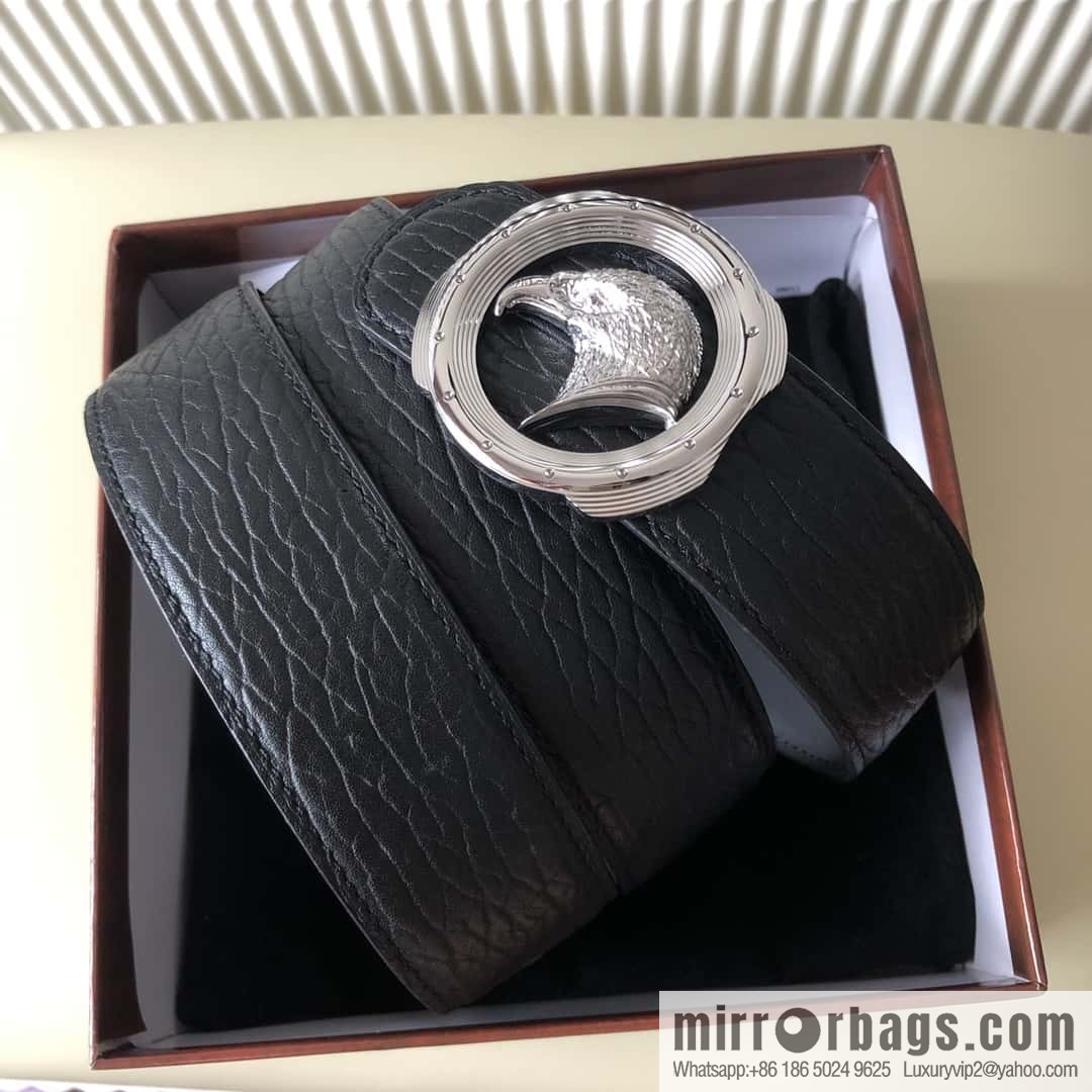 Stefano Ricci Stephen, Eagle Head Metal Buckle 3.8cm First Cowhide Belt