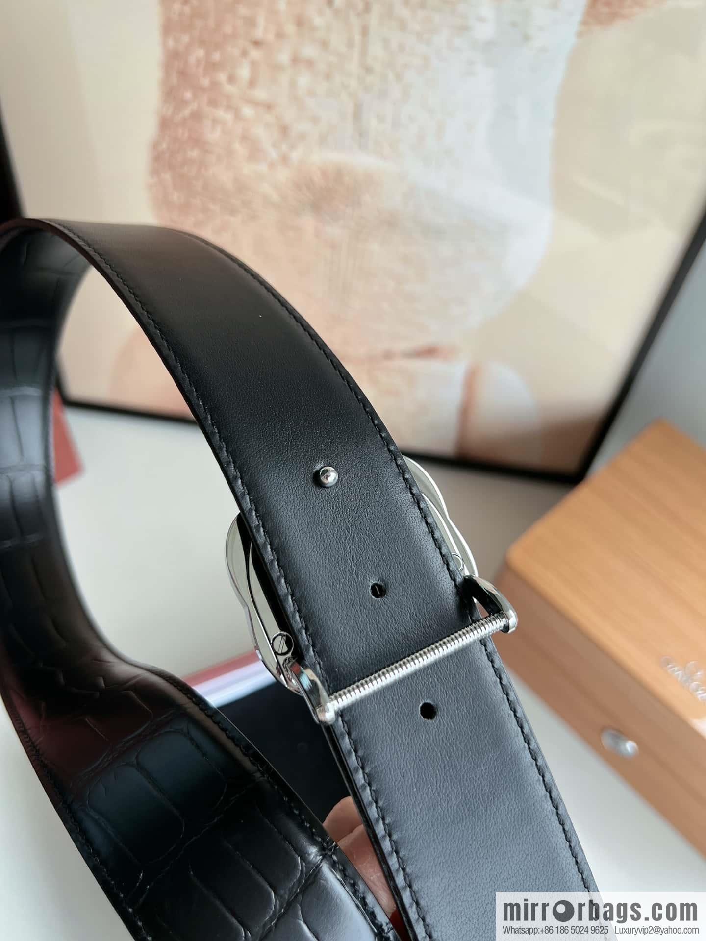 Stefano Ricci Stephen, Stainless Steel Eagle Metal Buckle 3.8cm Alligator Belt
