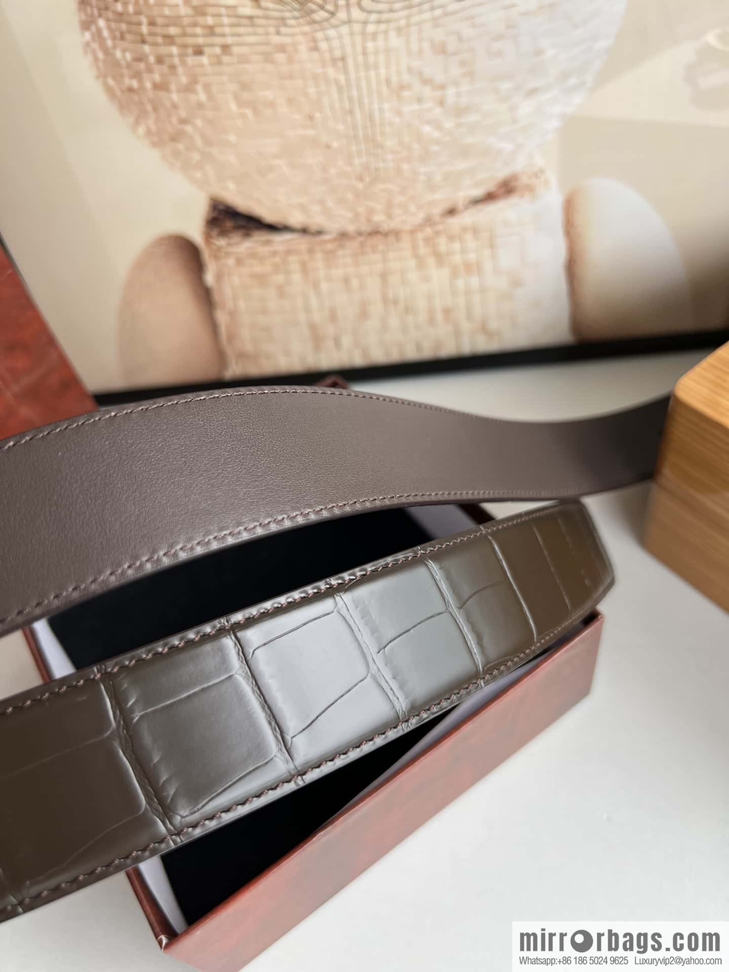 Stefano Ricci Stephen, Stainless Steel Eagle Metal Buckle 3.8cm Alligator Belt