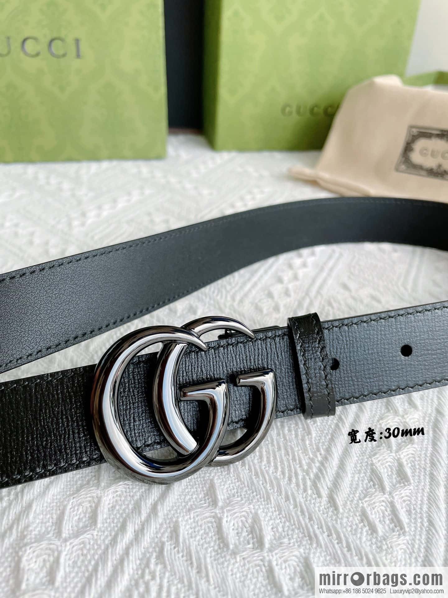GUCCI classic logo metal buckle, cowhide belt