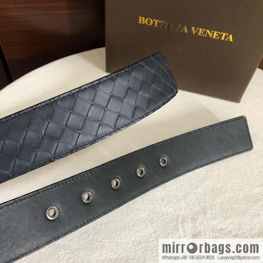Bottega Veneta Butterfly Home, top layer cowhide woven 3.8cm classic color pin buckle belt