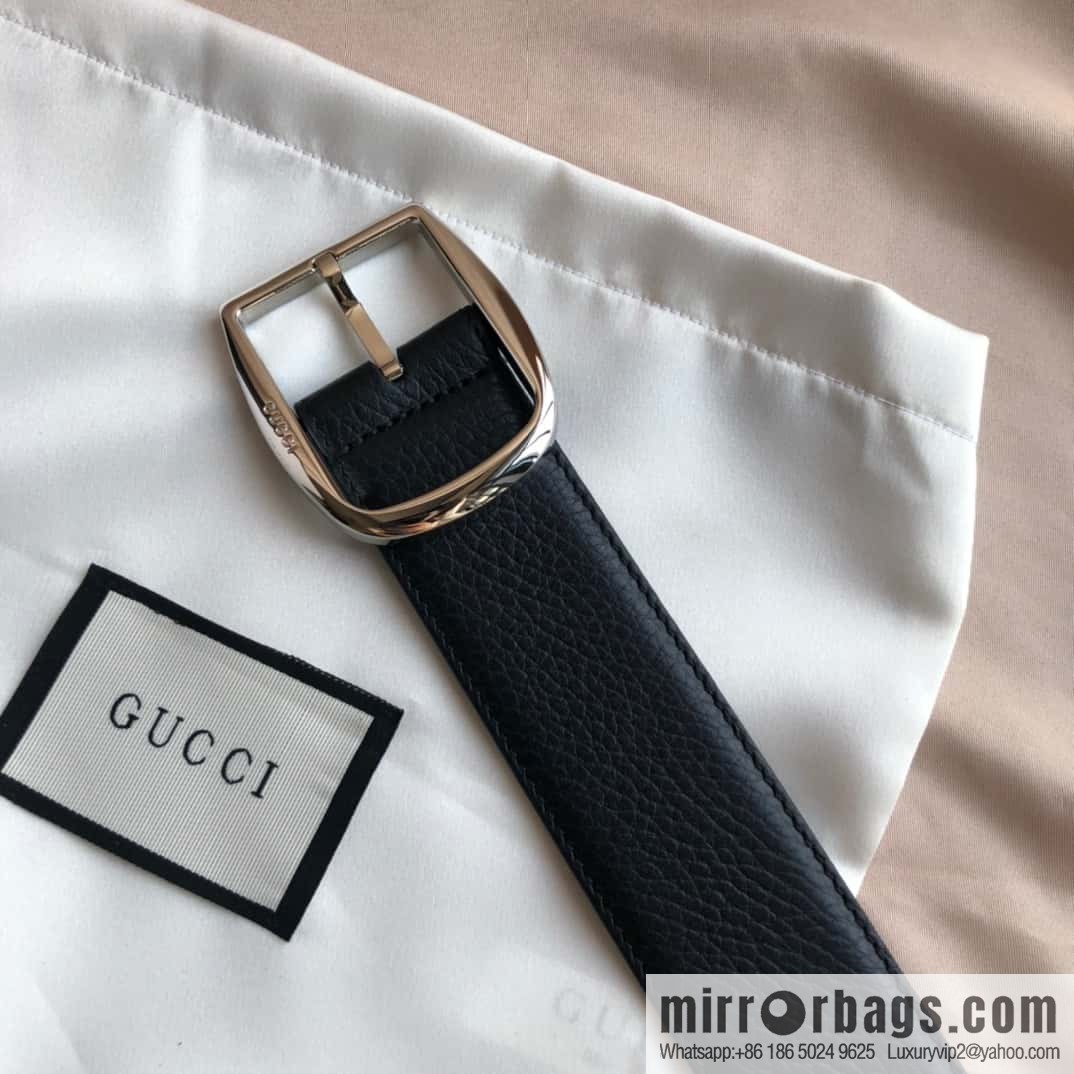 GUCCI GG cowhide print/lychee pin buckle belt 4.0CM