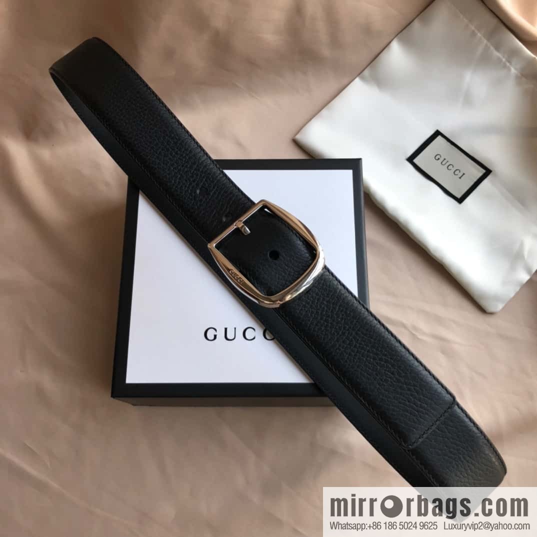 GUCCI GG cowhide print/lychee pin buckle belt 4.0CM