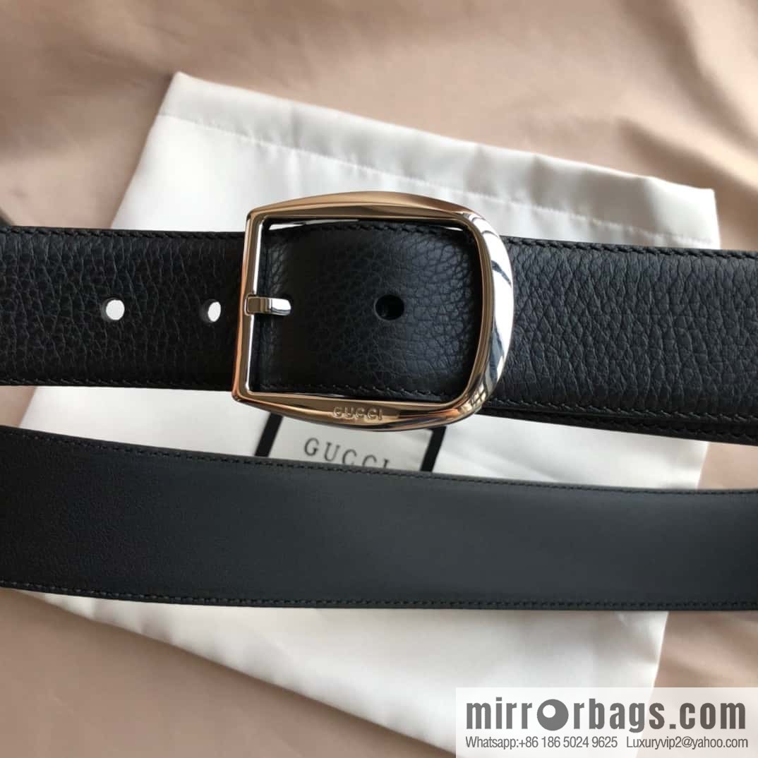 GUCCI GG cowhide print/lychee pin buckle belt 4.0CM