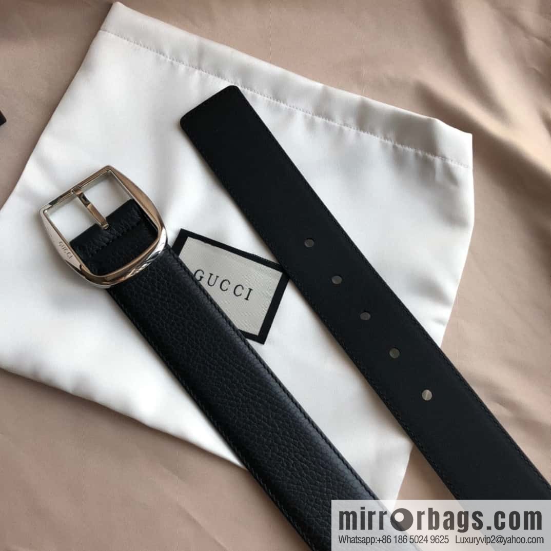 GUCCI GG cowhide print/lychee pin buckle belt 4.0CM