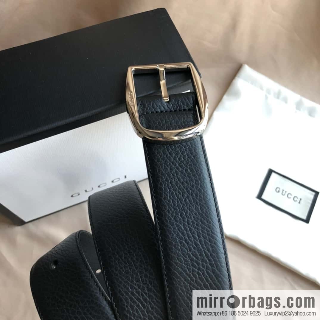 GUCCI GG cowhide print/lychee pin buckle belt 4.0CM