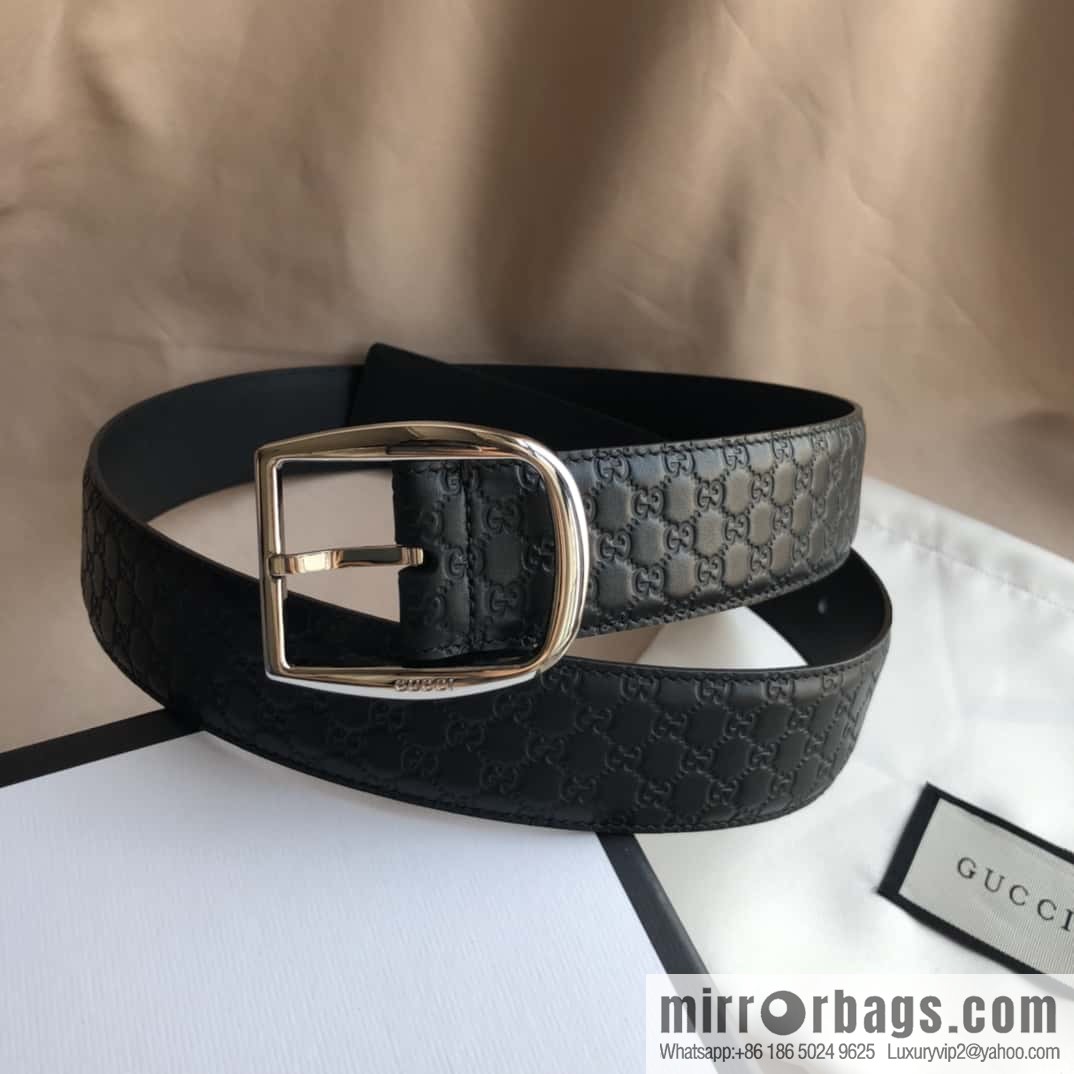 GUCCI GG cowhide print/lychee pin buckle belt 4.0CM