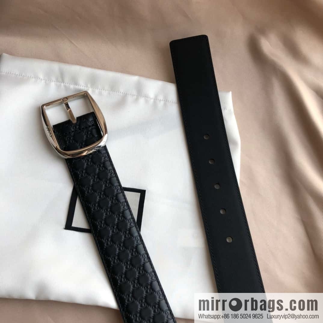 GUCCI GG cowhide print/lychee pin buckle belt 4.0CM