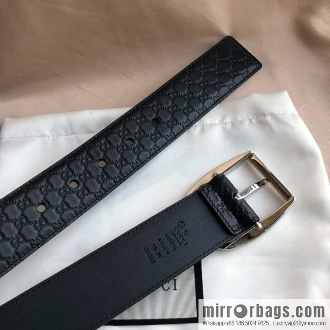 GUCCI GG cowhide print/lychee pin buckle belt 4.0CM