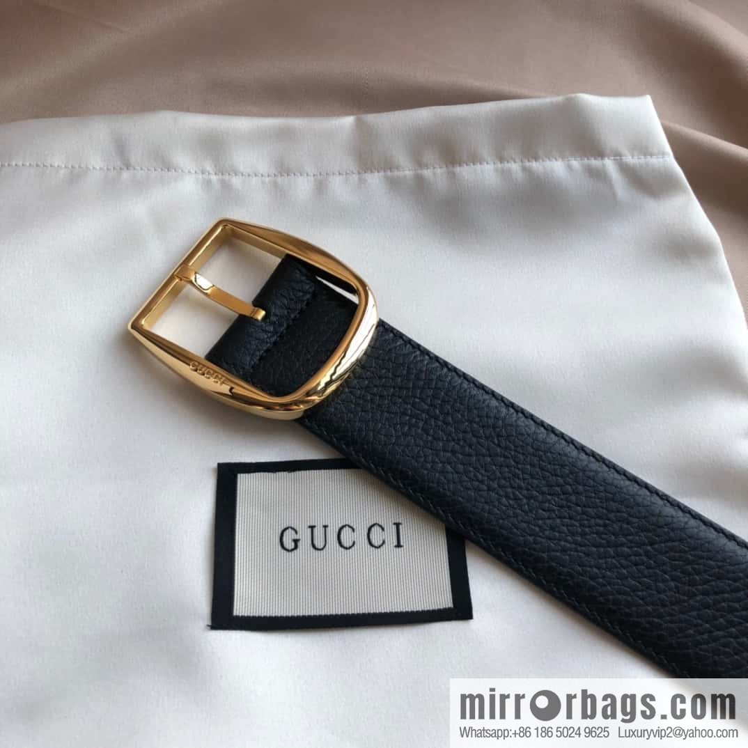 GUCCI GG cowhide print/lychee pin buckle belt 4.0CM