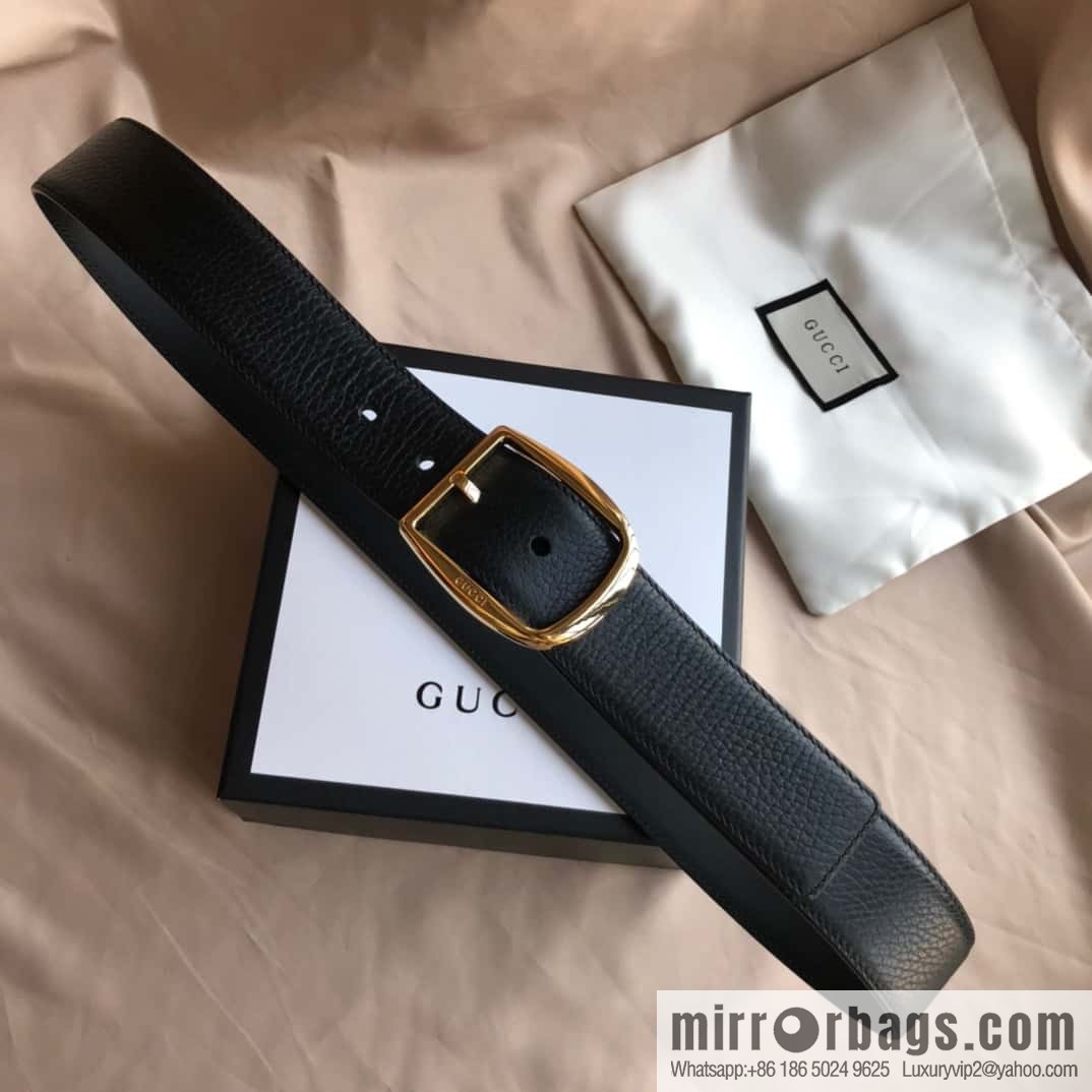 GUCCI GG cowhide print/lychee pin buckle belt 4.0CM