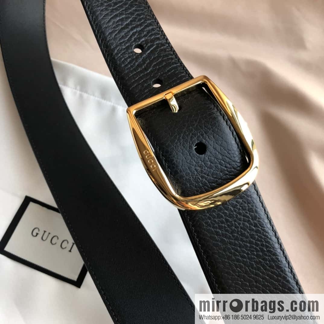 GUCCI GG cowhide print/lychee pin buckle belt 4.0CM