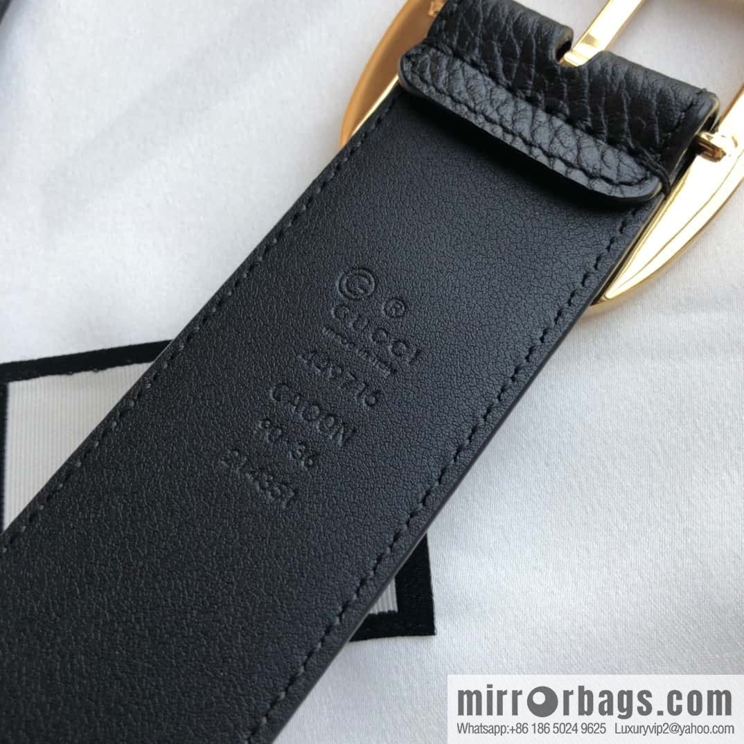 GUCCI GG cowhide print/lychee pin buckle belt 4.0CM