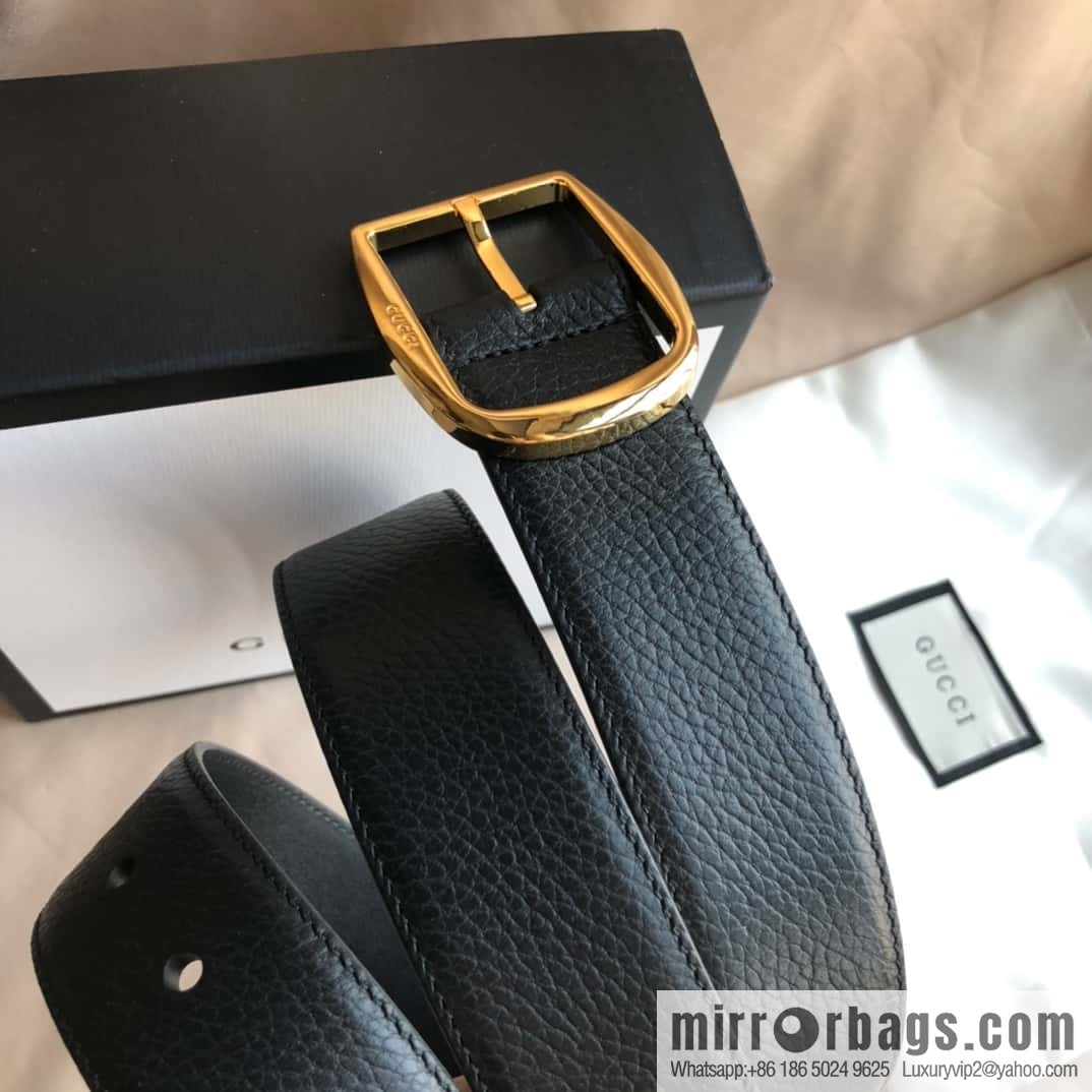 GUCCI GG cowhide print/lychee pin buckle belt 4.0CM
