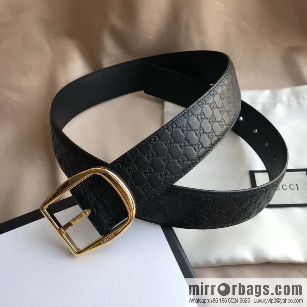 GUCCI GG cowhide print/lychee pin buckle belt 4.0CM