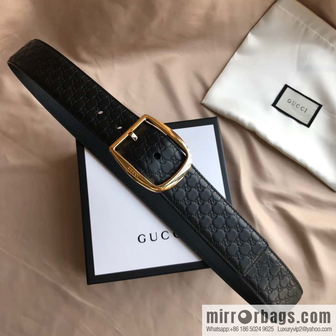 GUCCI GG cowhide print/lychee pin buckle belt 4.0CM