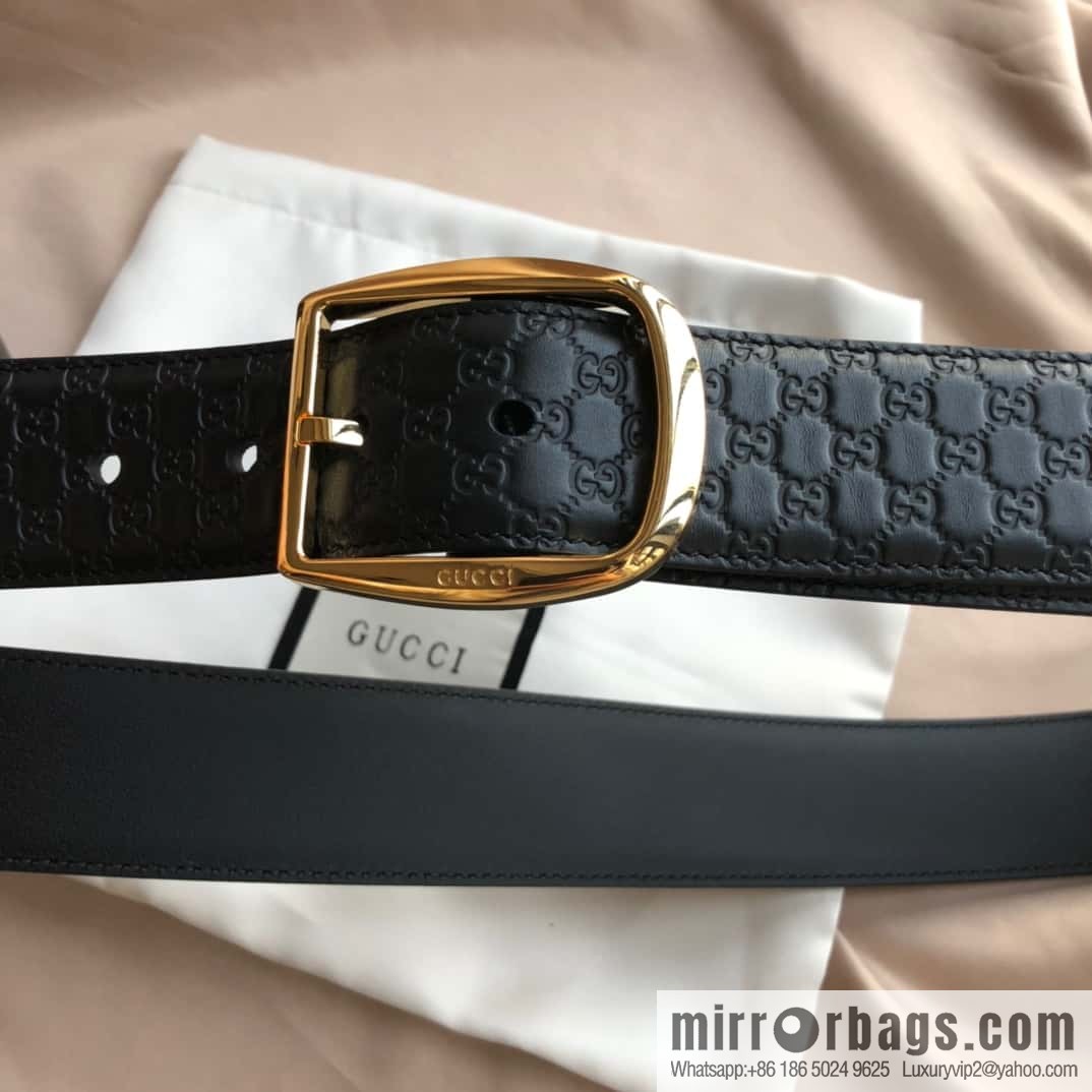 GUCCI GG cowhide print/lychee pin buckle belt 4.0CM