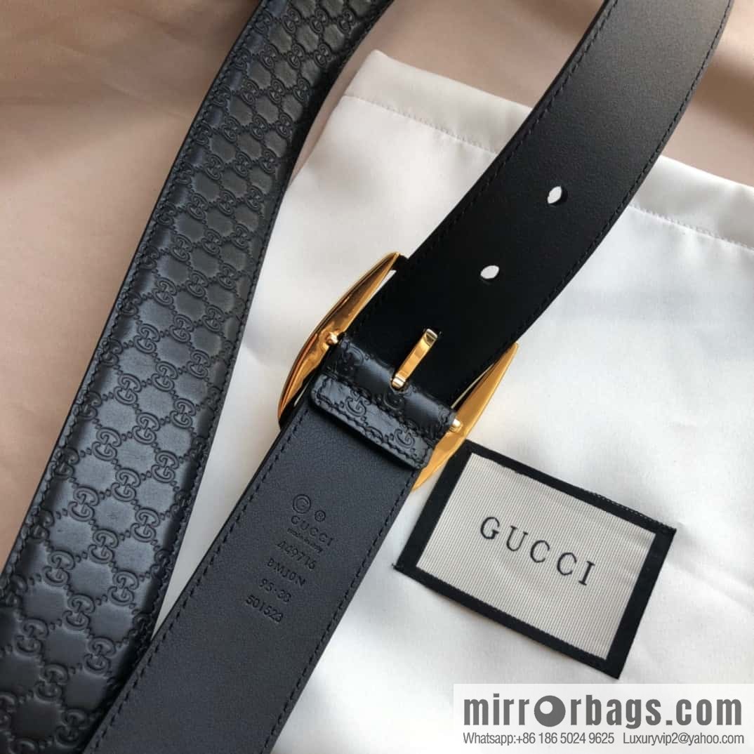 GUCCI GG cowhide print/lychee pin buckle belt 4.0CM