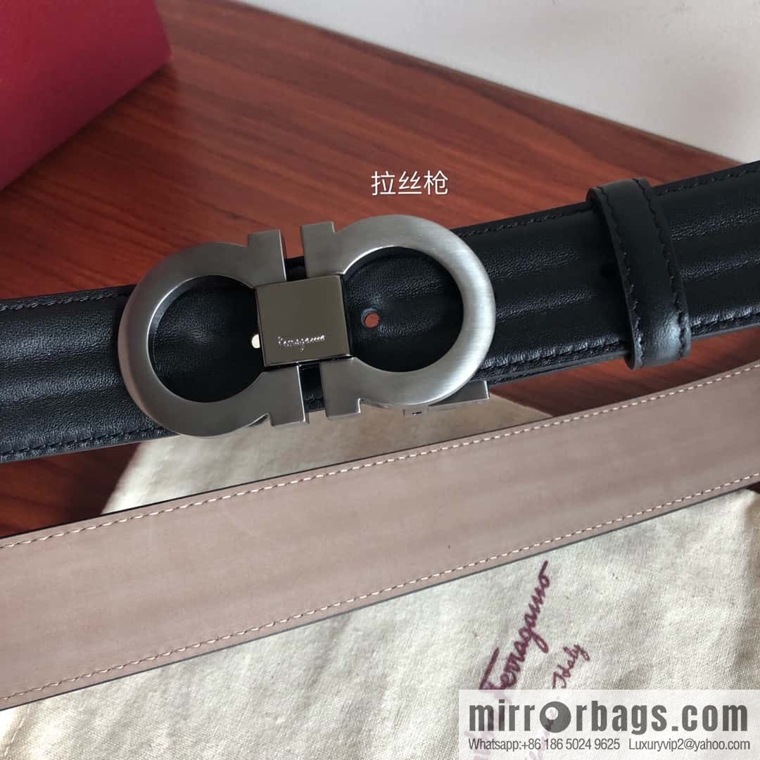 Ferragamo Ferragamo, boutique 8-character counter version, metal buckle 3.5cm belt