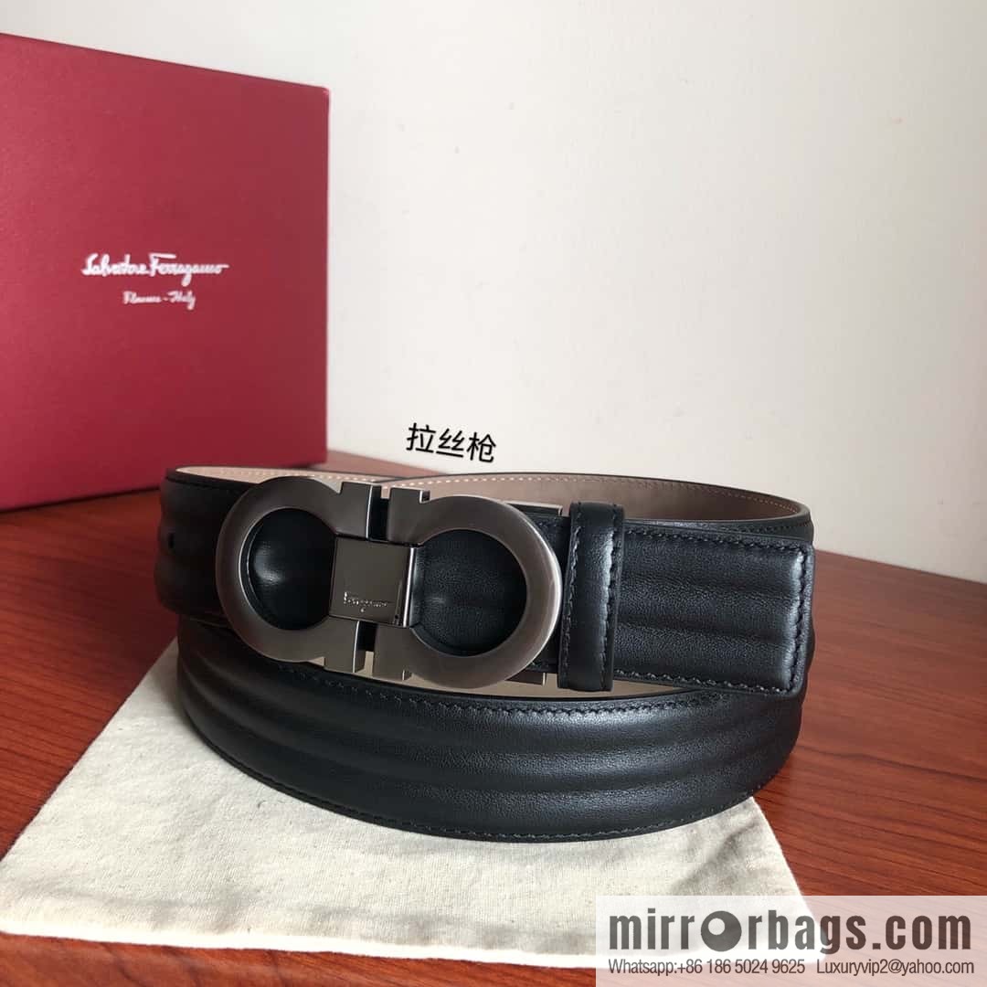 Ferragamo Ferragamo, boutique 8-character counter version, metal buckle 3.5cm belt