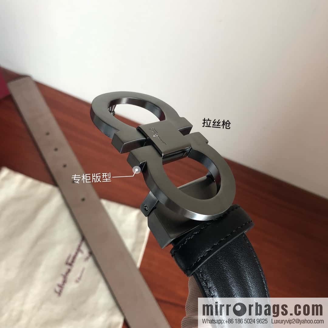 Ferragamo Ferragamo, boutique 8-character counter version, metal buckle 3.5cm belt
