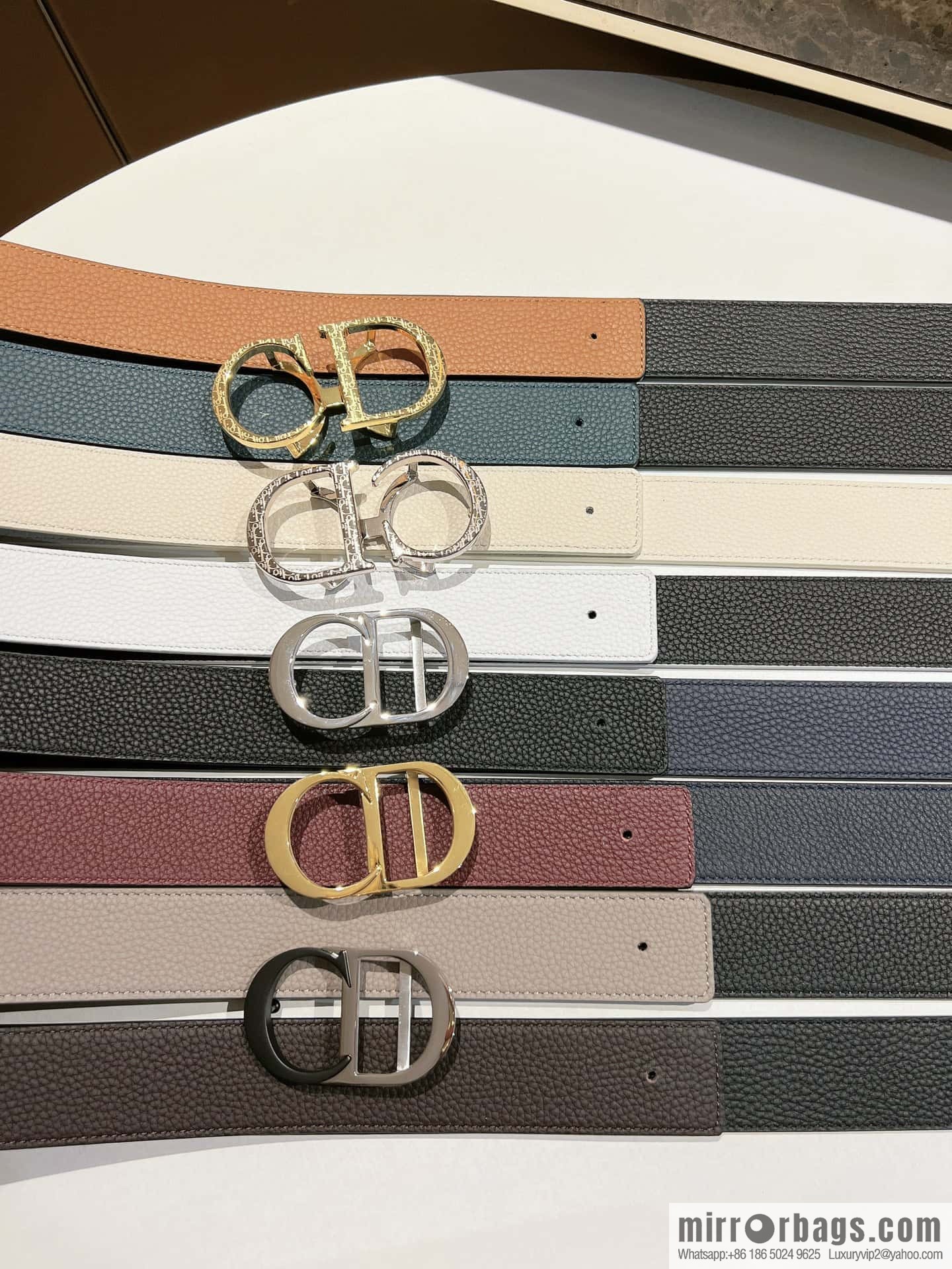 DIOR Dior, first layer cowhide belt, body double-sided CD belt