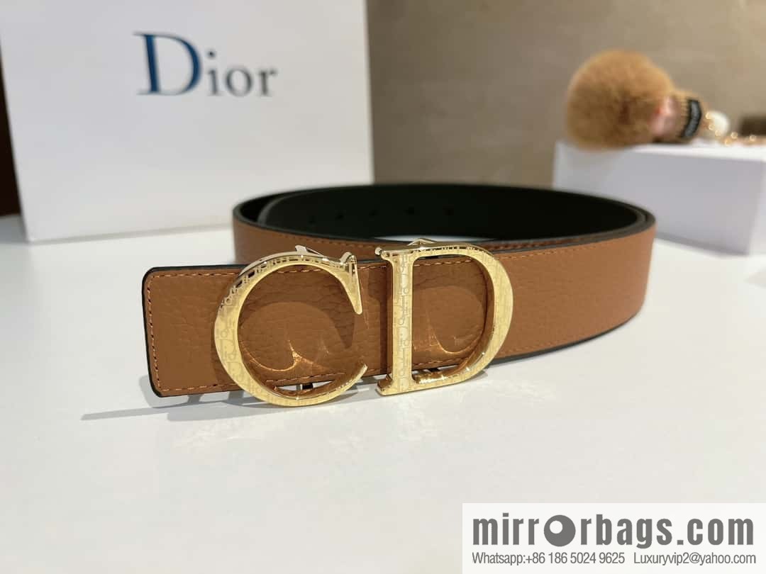 DIOR Dior, first layer cowhide belt, body double-sided CD belt