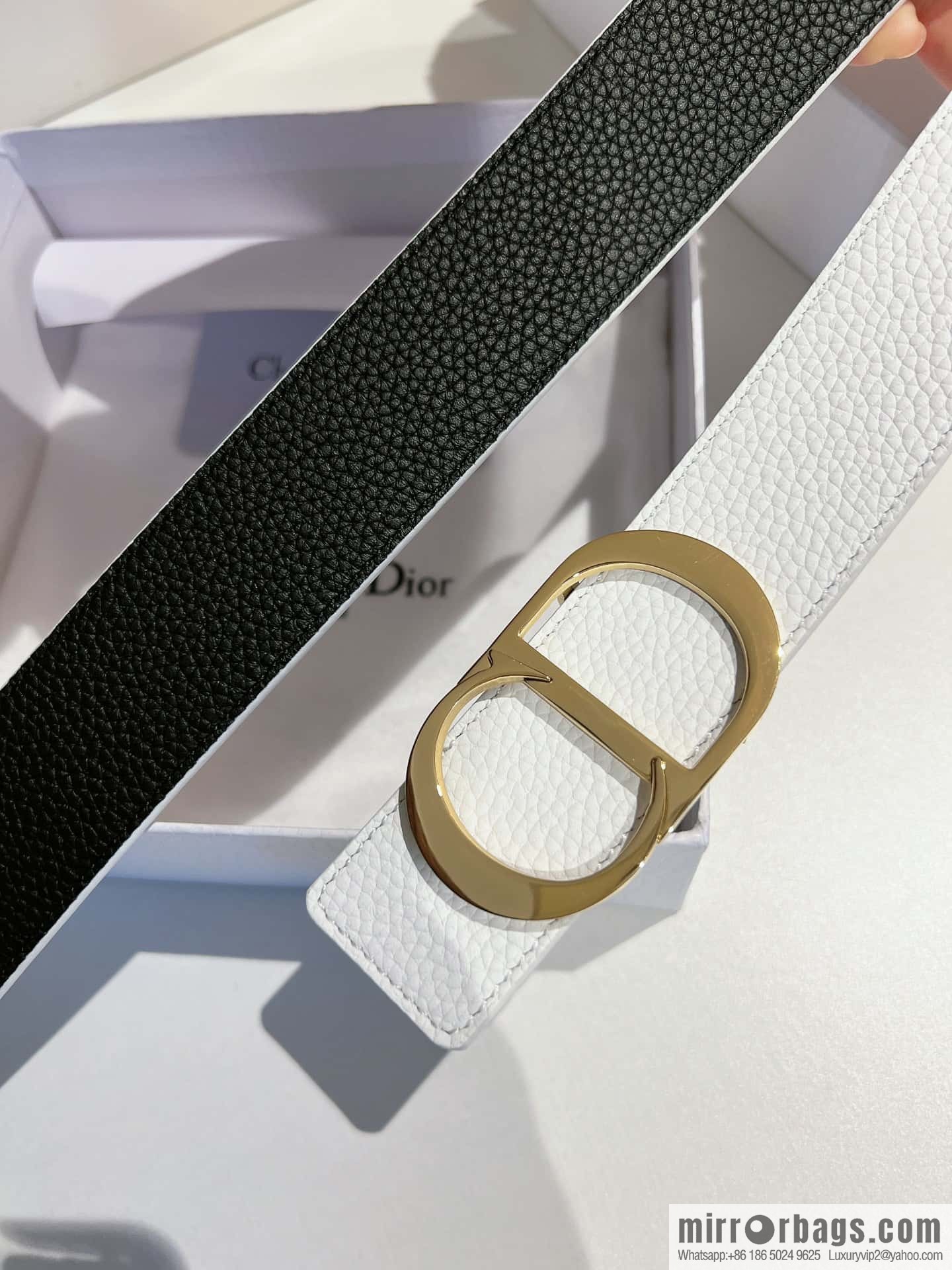 DIOR Dior, first layer cowhide belt, body double-sided CD belt