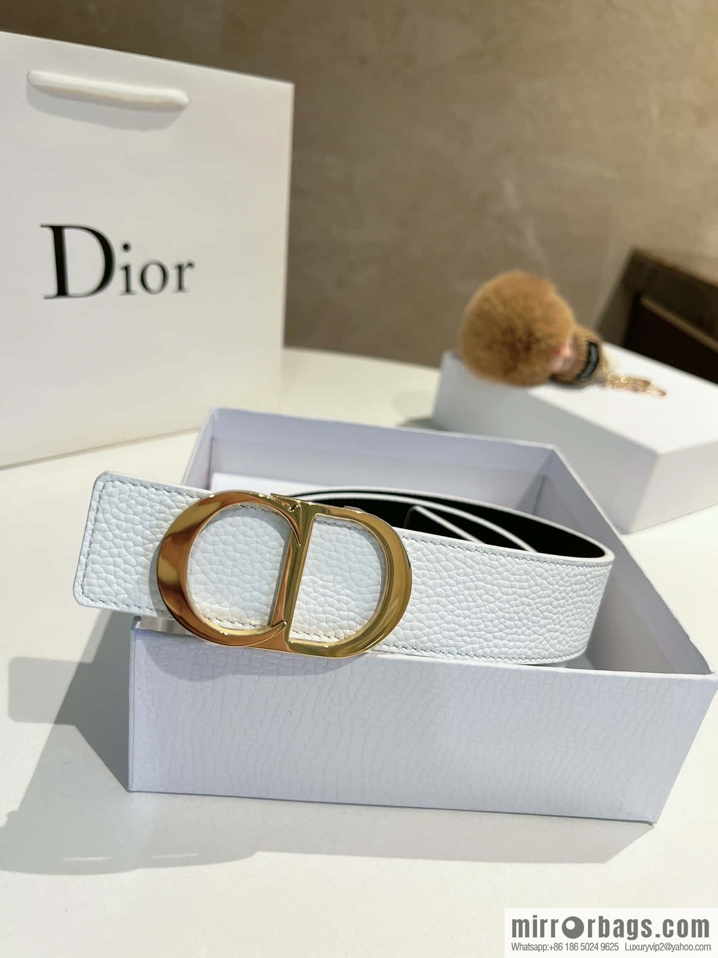 DIOR Dior, first layer cowhide belt, body double-sided CD belt