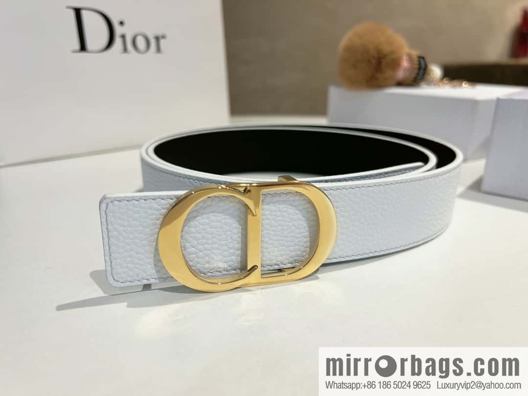 DIOR Dior, first layer cowhide belt, body double-sided CD belt