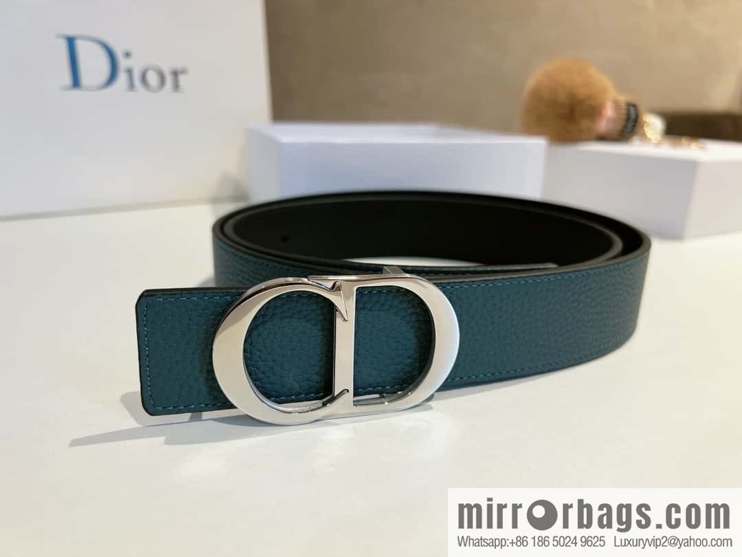 DIOR Dior, first layer cowhide belt, body double-sided CD belt